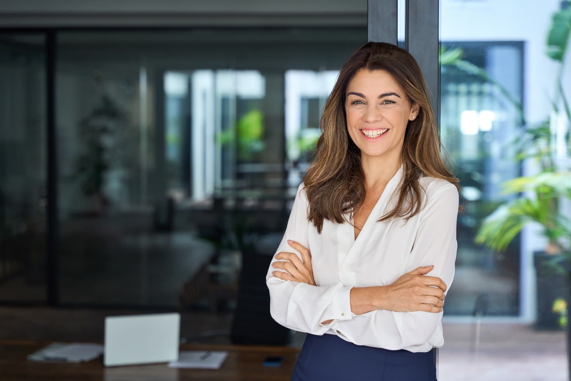 Confident businesswoman smiling